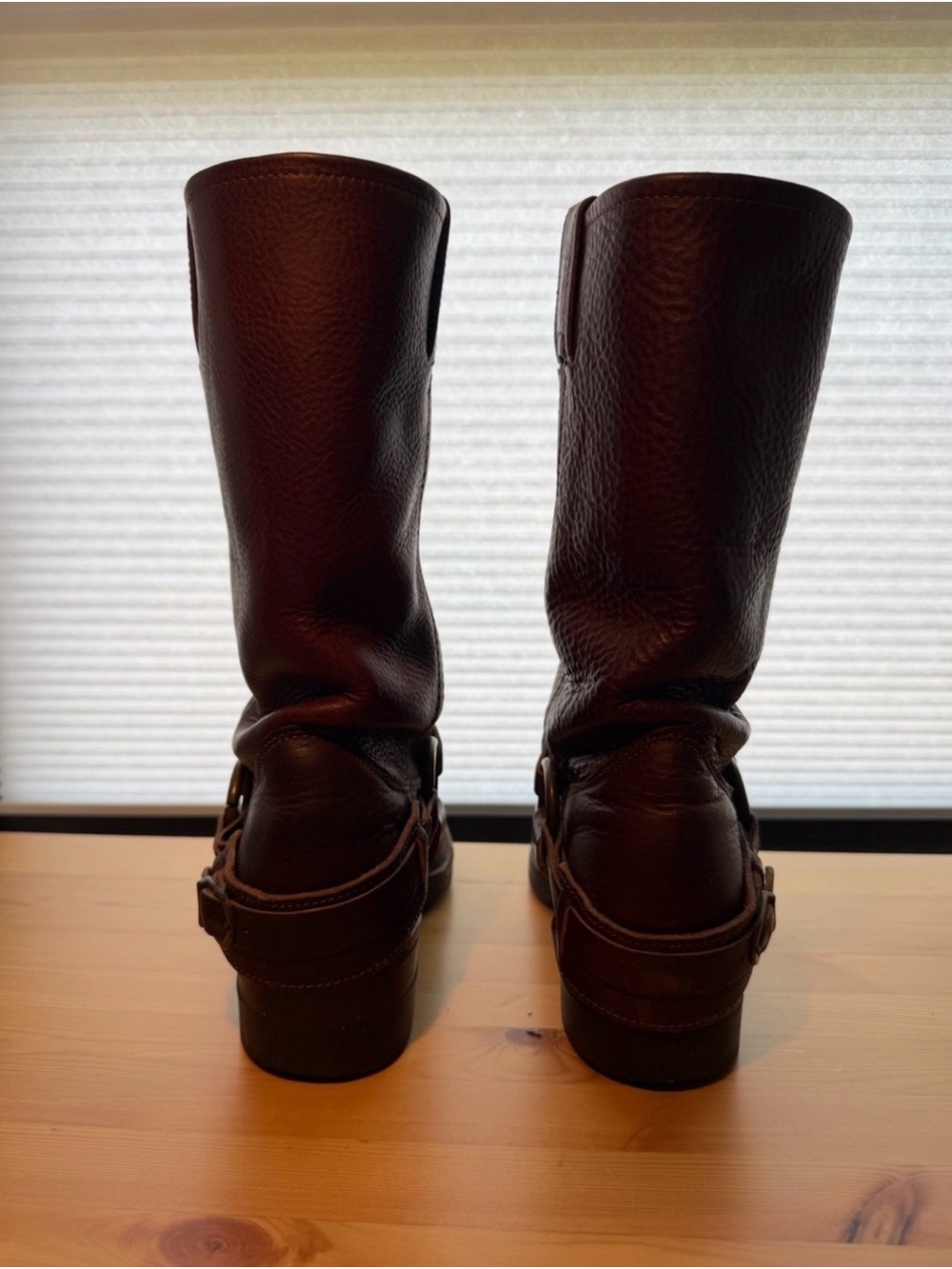 Women’s Frye Brown Leather Harness Boots - Picture 3 of 6